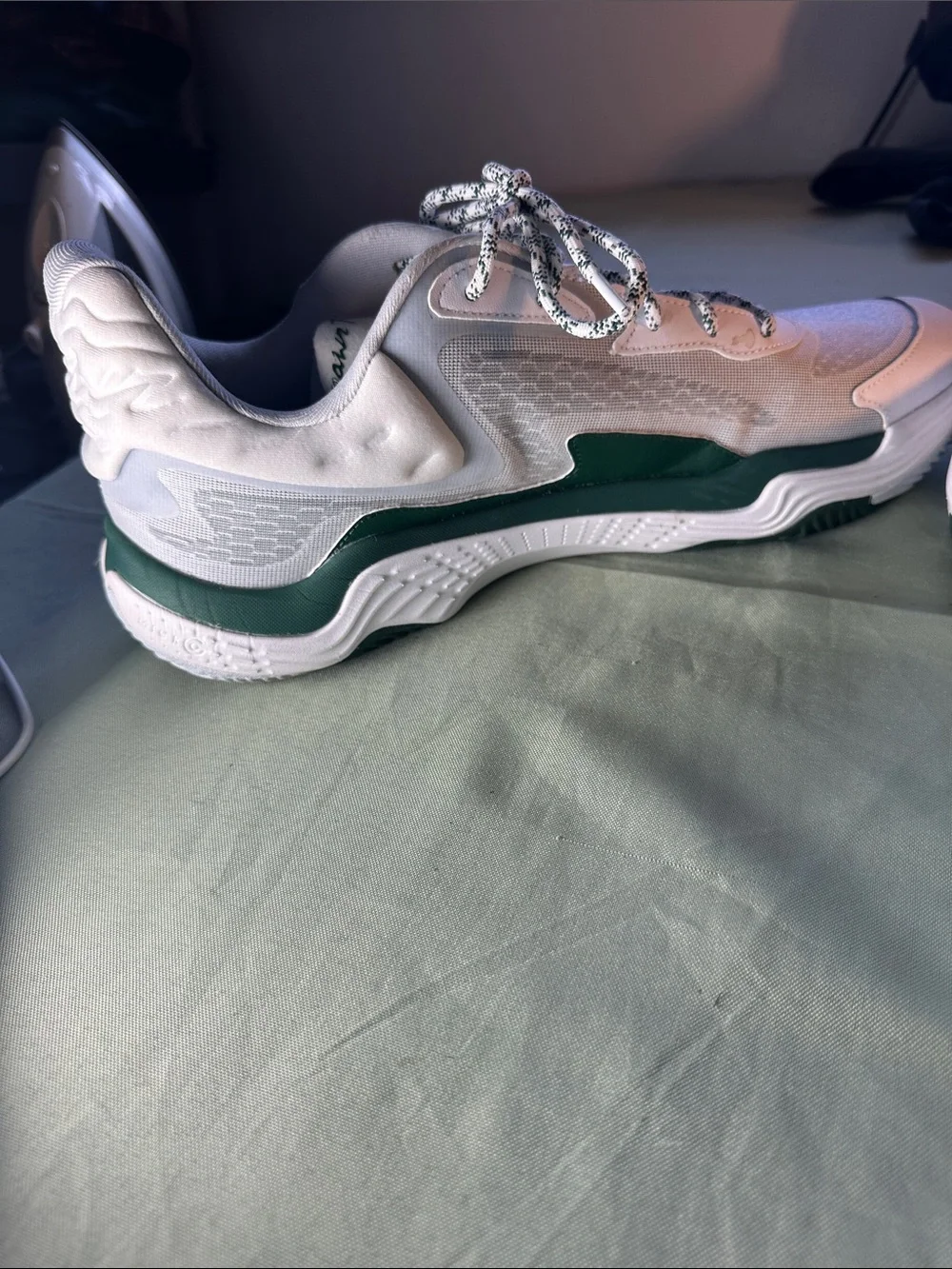 Under Armour White and Green Men's Athletic Sneakers